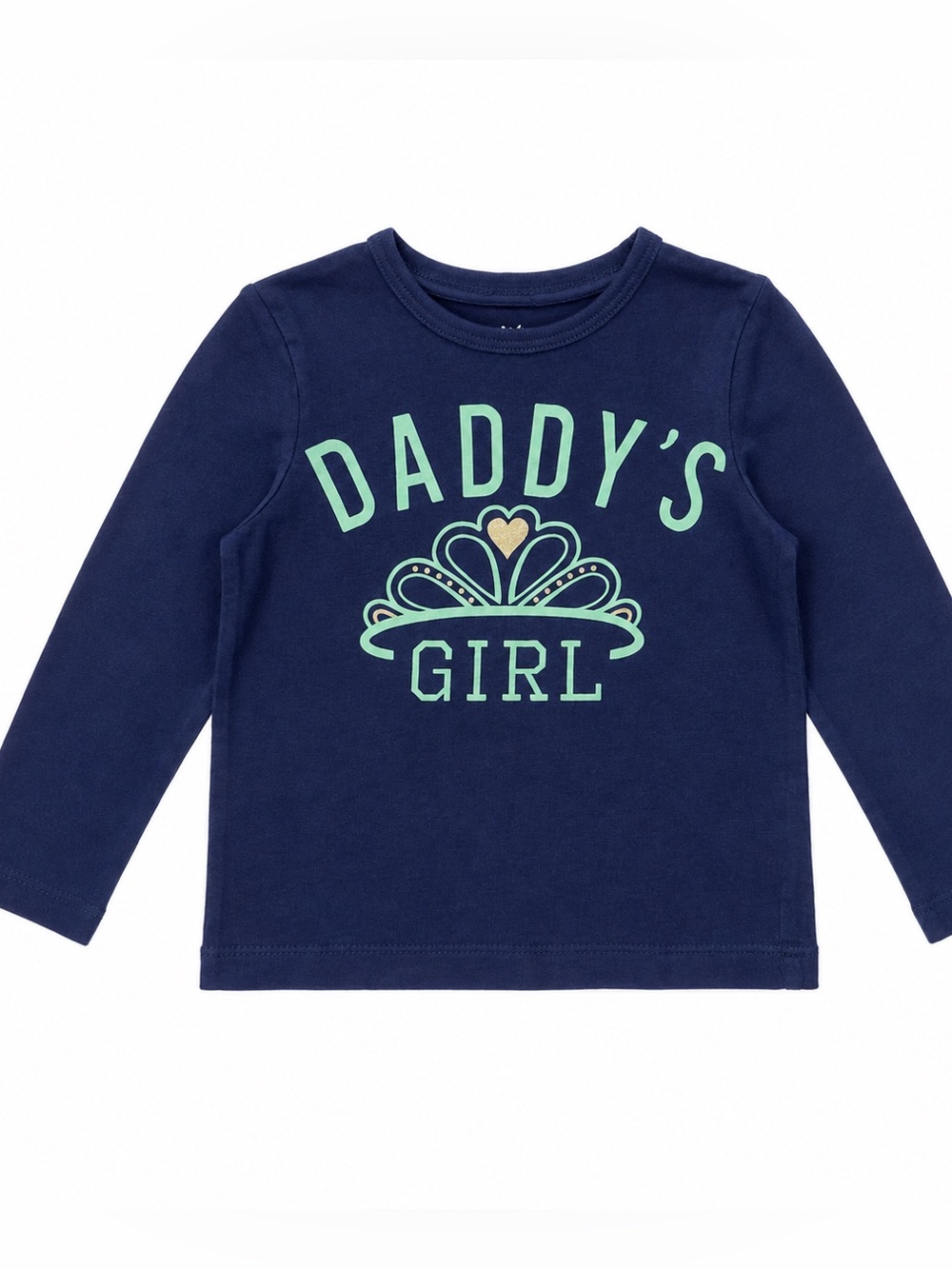 Carter's Navy Long-Sleeve Tee with Mint and Gold Graphic